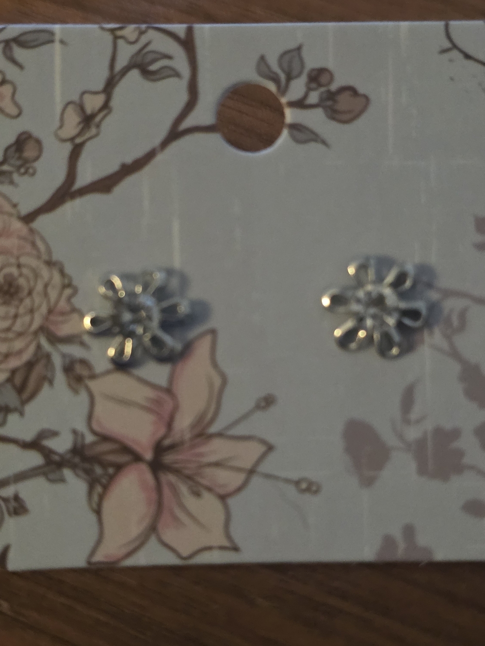 Silver Floral Stud Earrings - Women Accessories